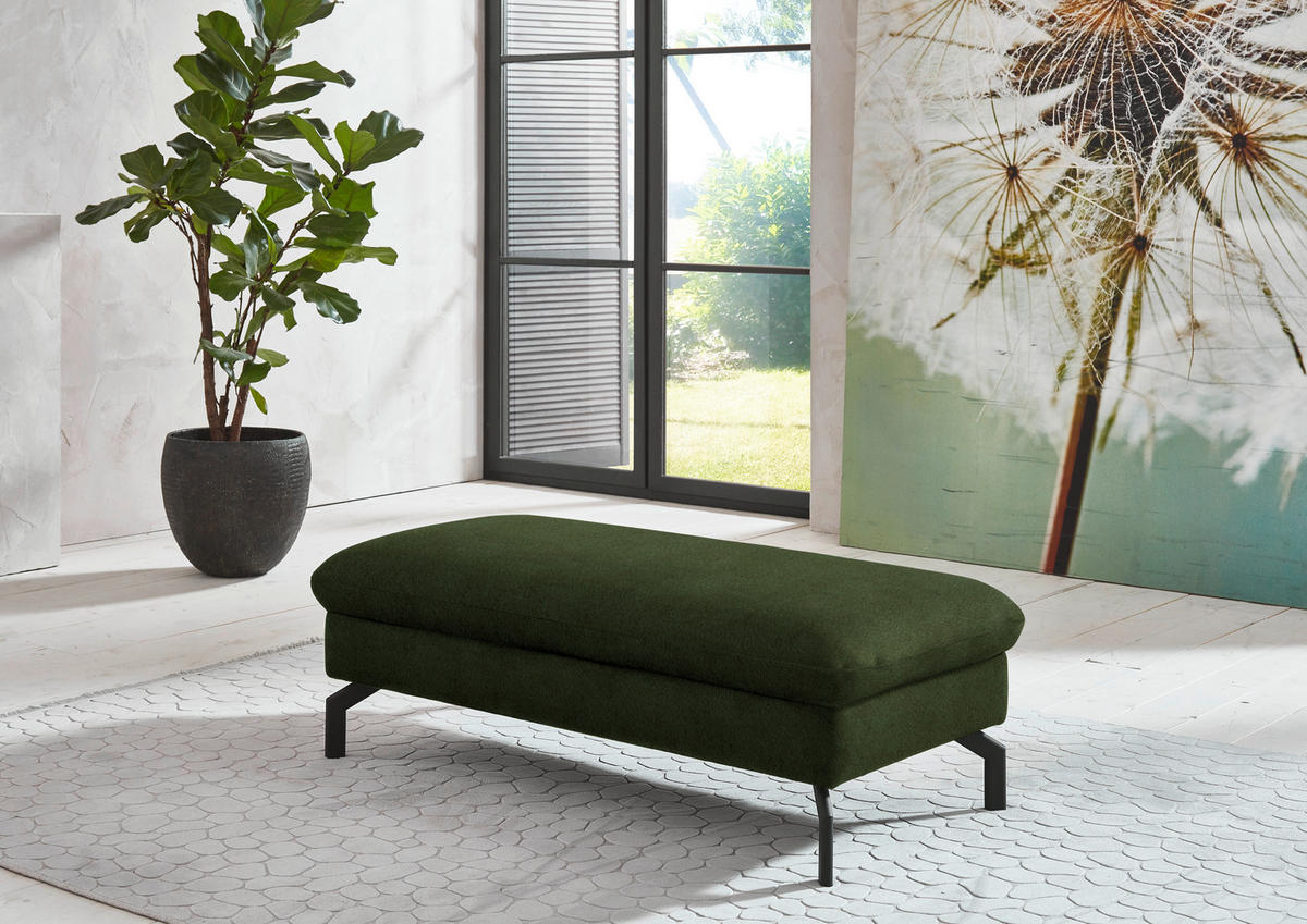 ECKSOFA in Velours Waldgrün  - Waldgrün/Schwarz, Design, Textil/Metall (179/306cm) - Beldomo System
