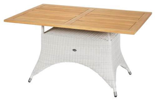 GARTENTISCH Holz, Metall, Kunststoff Weiß, Teakfarben rechteckig  - Weiß/Teakfarben, Design, Holz/Kunststoff (140/90/75cm) - Zebra 