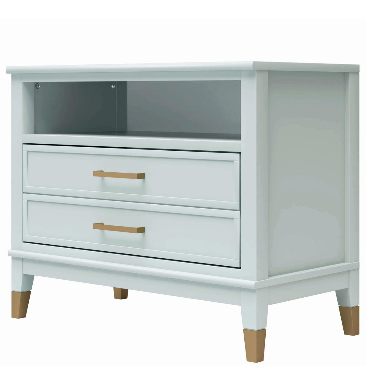 NACHTTISCH 76/61/40 cm  - Messingfarben/Grün, Design, Holzwerkstoff/Metall (76/61/40cm) - MID.YOU