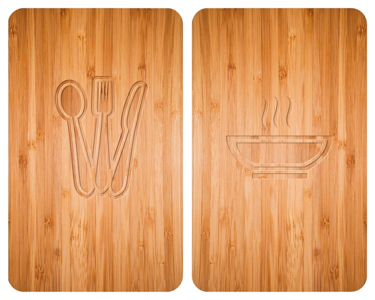 HERDABDECKPLATTE 2521497100  - Hellbraun, Design, Glas/Kunststoff (30/1,8-5,5/52cm) - Wenko