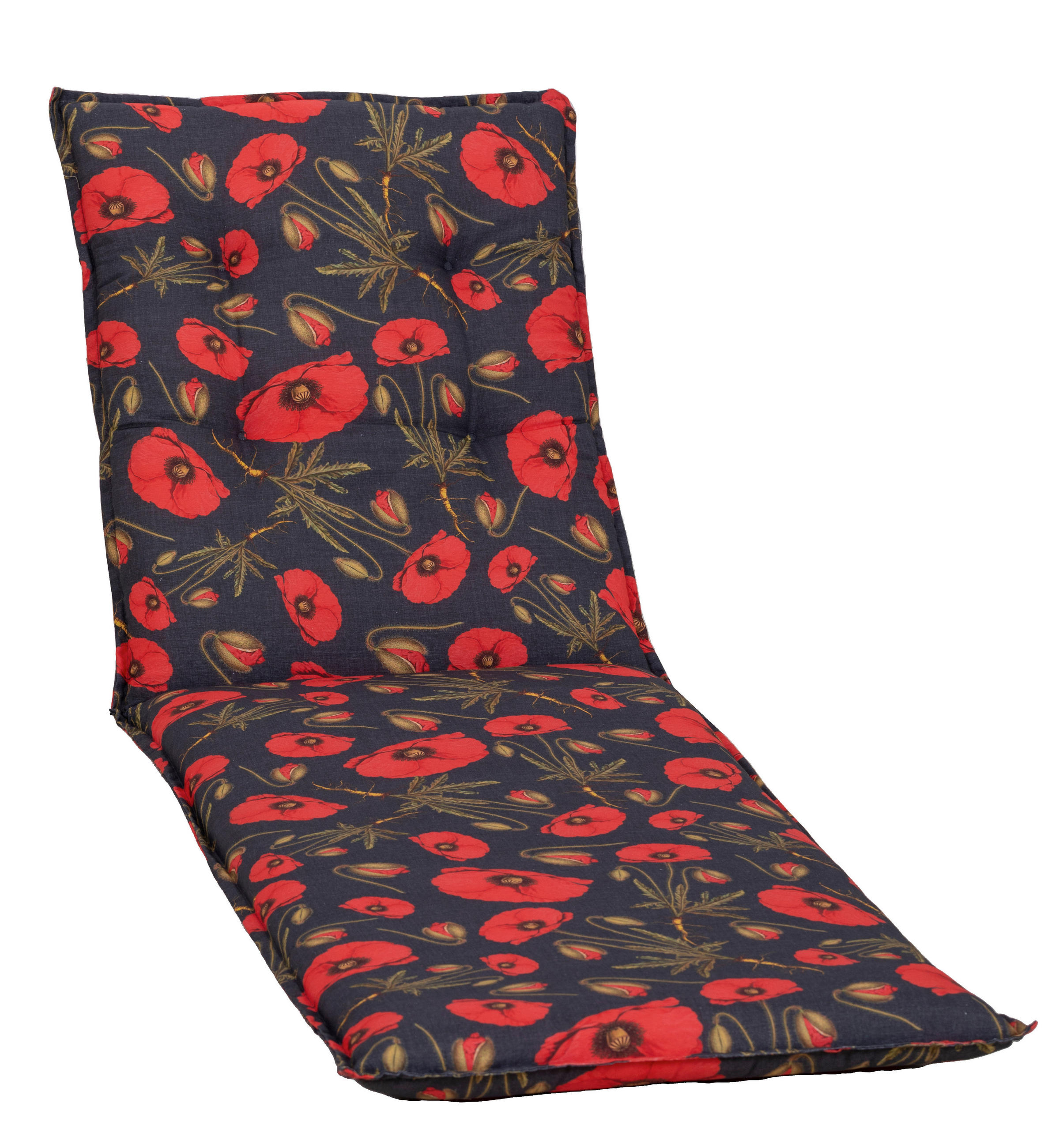 LIEGENAUFLAGE in Schwarz Blume  - Schwarz, Basics, Textil (191/58/8cm) - Gardenson