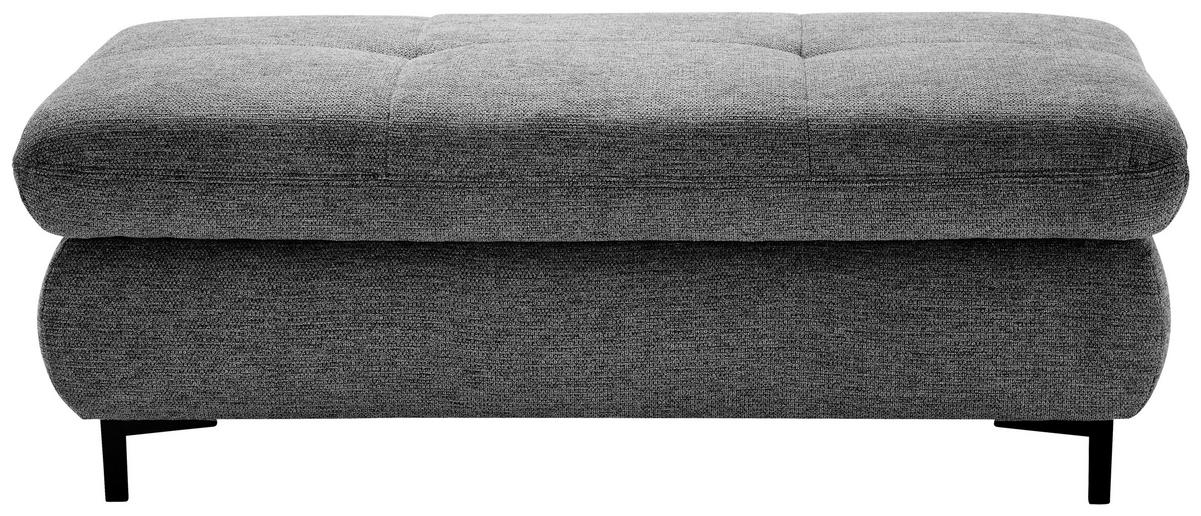 HOCKER Webstoff Anthrazit  - Anthrazit/Schwarz, KONVENTIONELL, Textil/Metall (129/49/64cm) - SetOne by Musterring