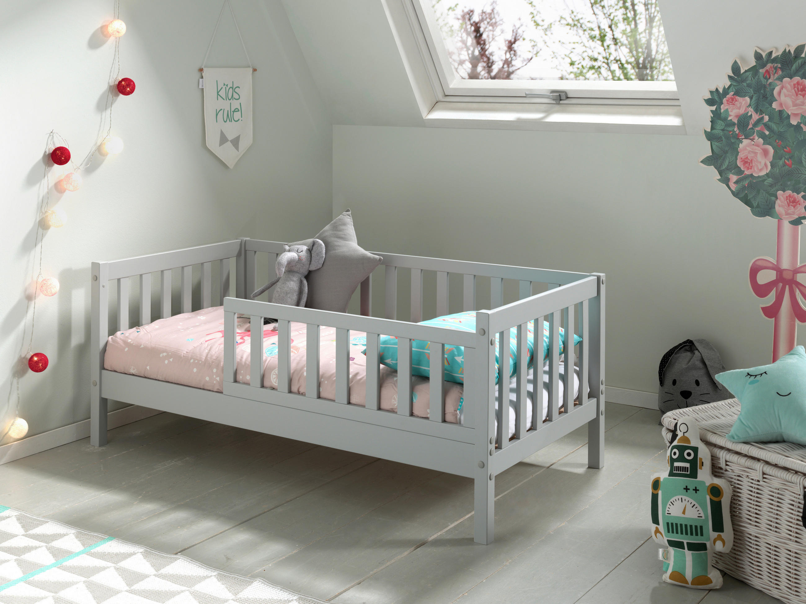 KINDER-/JUNIORBETT - Grau, MODERN, Holz (70/140cm) - MID.YOU