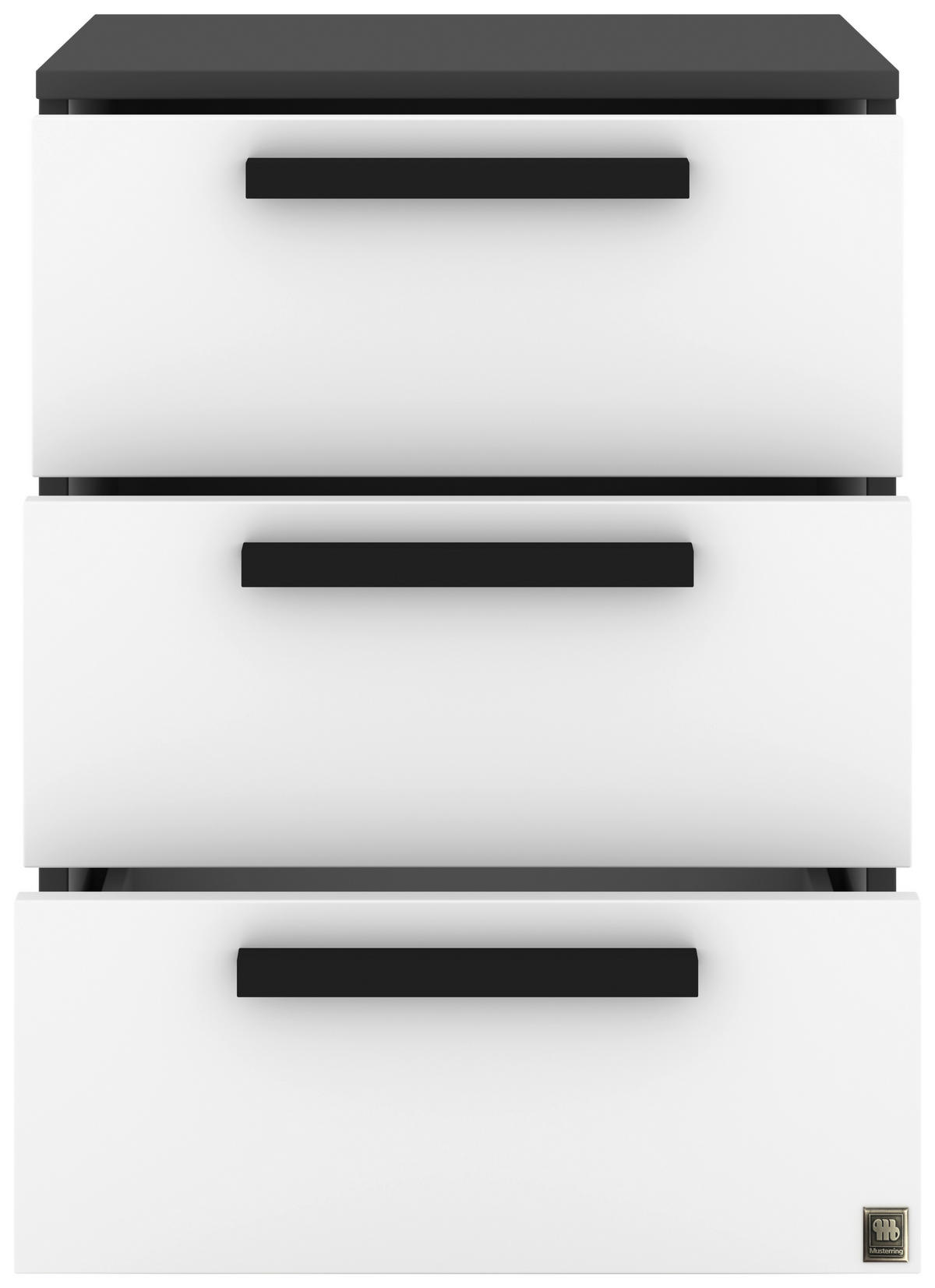 NACHTSCHRANK 46/48,6/46 cm furniert  - Dunkelgrau/Anthrazit, Design, Holzwerkstoff/Metall (46/48,6/46cm) - Musterring