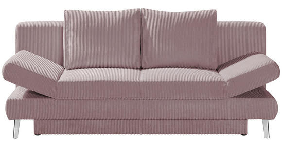 SCHLAFSOFA in Cord Rosa  - Chromfarben/Rosa, Design, Textil/Metall (200/85/90cm) - Xora