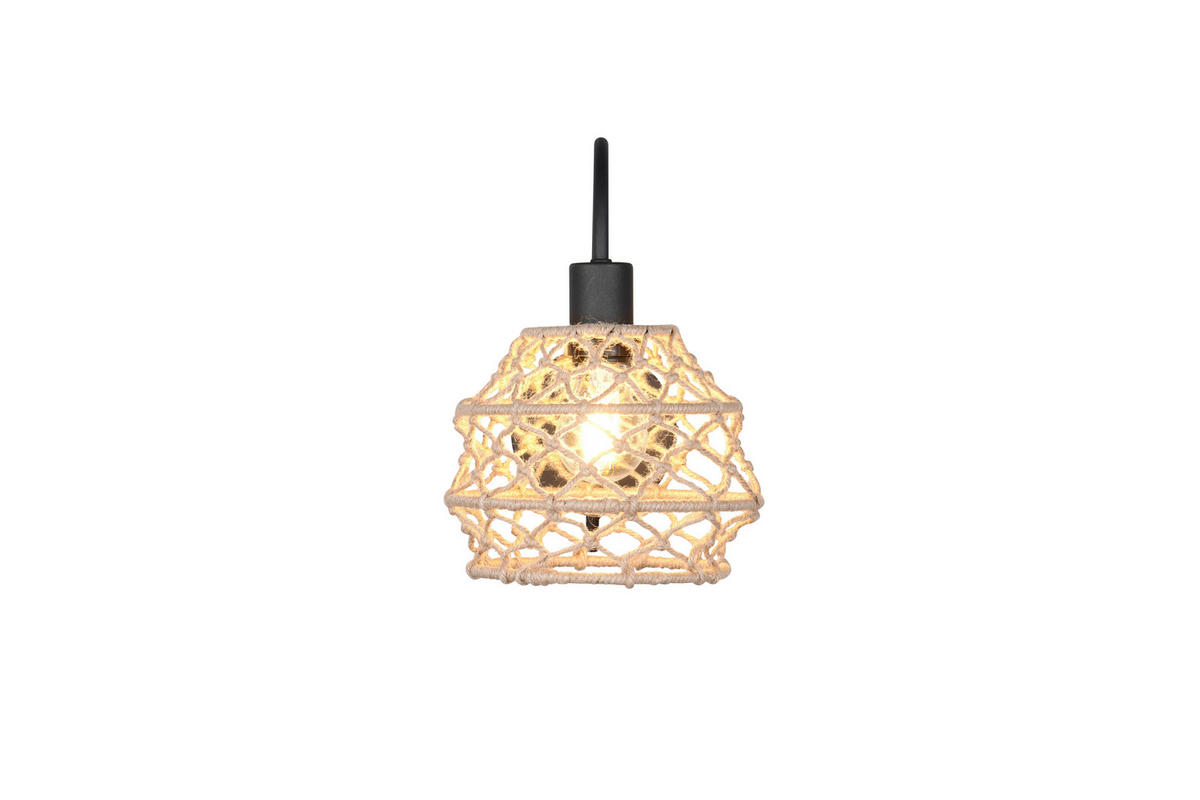 VÄGGLAMPA Hive 30,5/32/20 cm   - svart/naturfärgad, Natur, metall/textil (30,5/32/20cm)