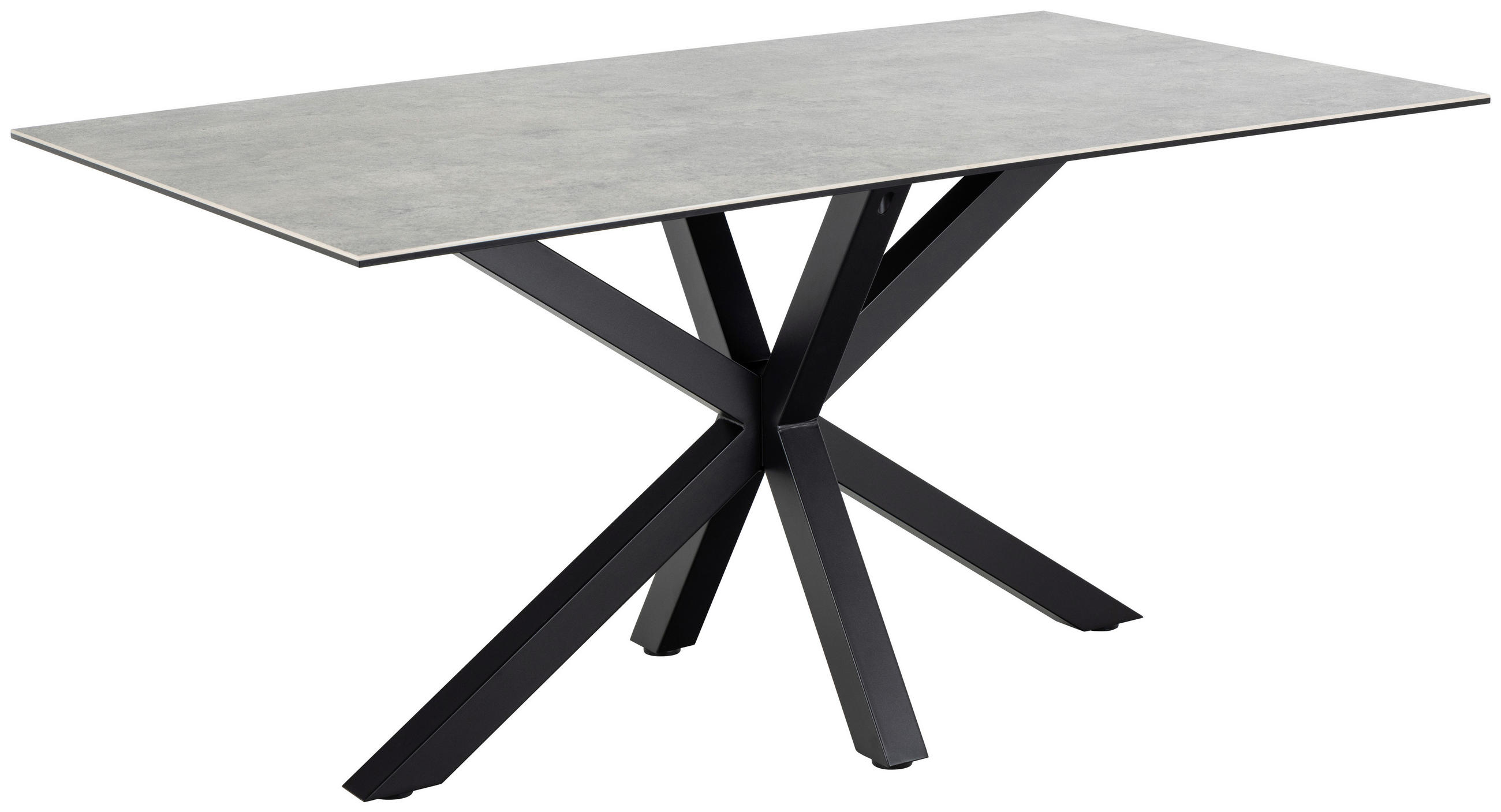 ESSTISCH in Keramik 160/90/75,5 cm  - Schwarz/Grau, Trend, Keramik/Metall (160/90/75,5cm) - MID.YOU