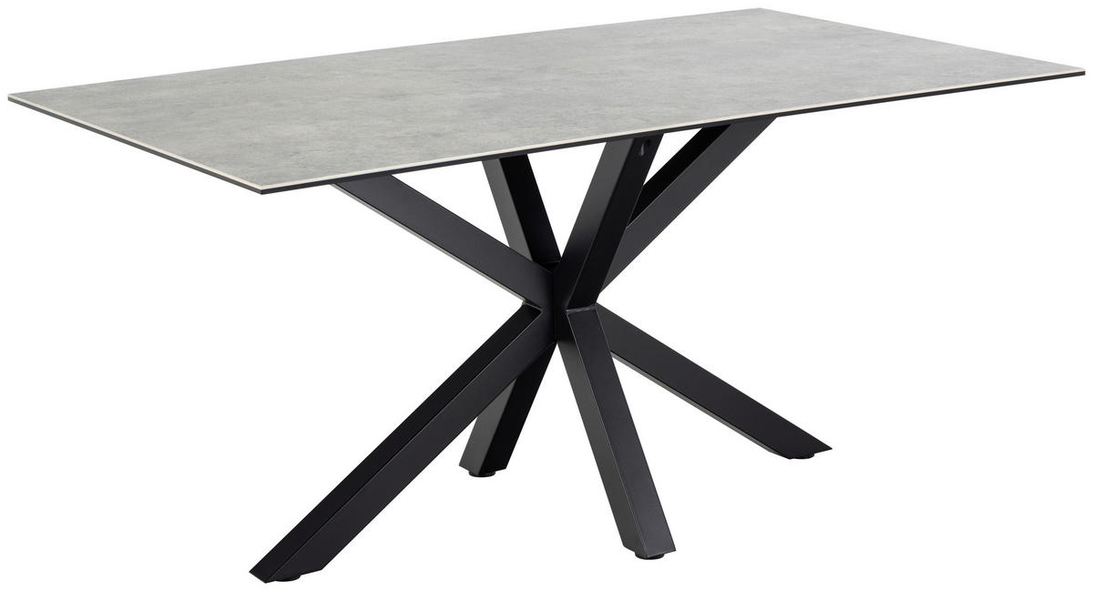 JEDILNA MIZA, siva  - črna/siva, Trend, kovina/keramika (160/90/75,5cm) - MID.YOU
