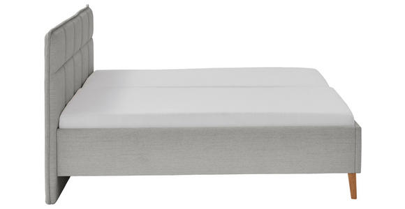 POLSTERBETT 180/200 cm in Hellgrau - Eichefarben/Hellgrau, Design, Holz/Textil (180/200cm) - Xora