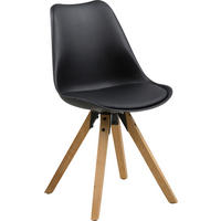 STUHL in Holz, Kunststoff, Textil Schwarz, Eichefarben  - Eichefarben/Schwarz, Design, Holz/Kunststoff (48/85/55cm) - Carryhome