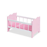 PUPPENBETT - Rosa/Weiß, Basics, Holzwerkstoff/Textil (50/29/29cm) - Pinolino