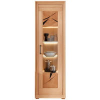 VITRINE in massiv Kernbuche Kernbuche  - Anthrazit/Kernbuche, Konventionell, Glas/Holz (61,6/201/40cm) - Livetastic