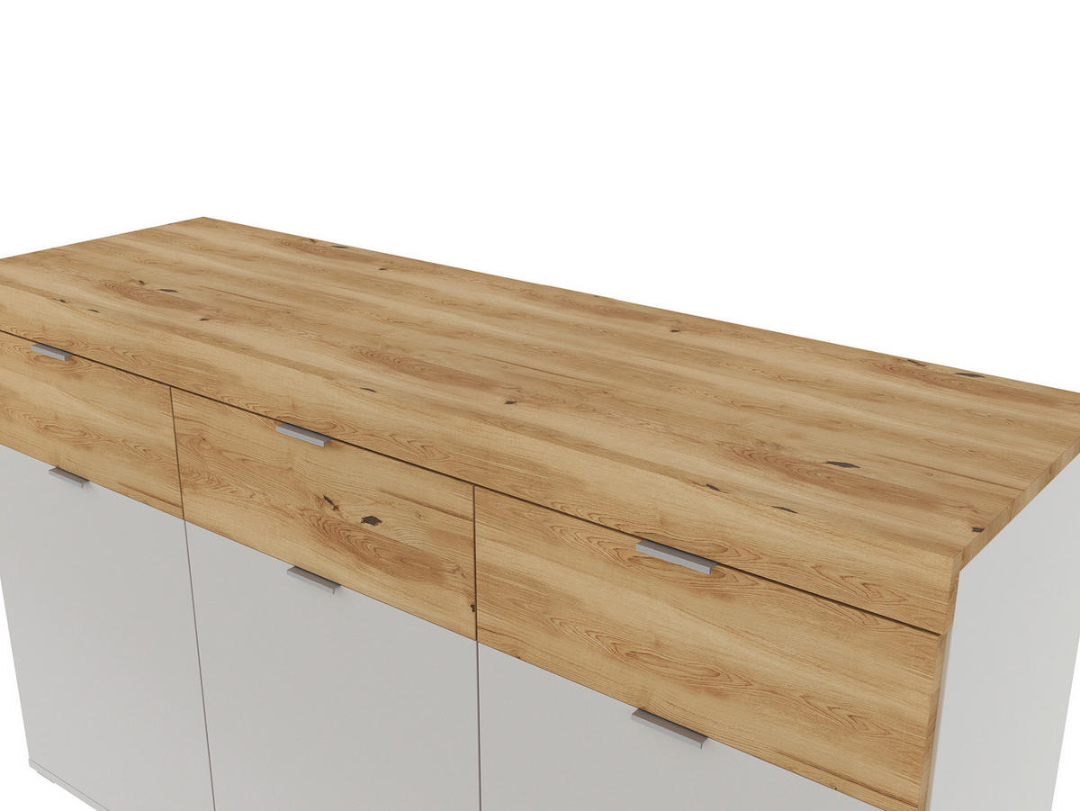 KOMMODE 151,1/88/46,3 cm  in Hellgrau, Eichefarben  - Eichefarben/Hellgrau, Modern, Holz/Holzwerkstoff (151,1/88/46,3cm) - Xora