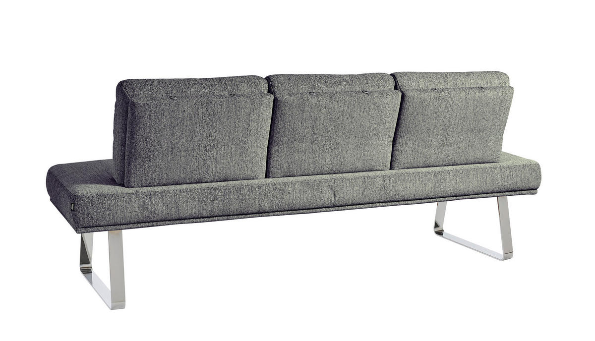 SITZBANK 224/92/78 cm  in Beige  - Chromfarben/Beige, Design, Textil/Metall (224/92/78cm) - Dieter Knoll