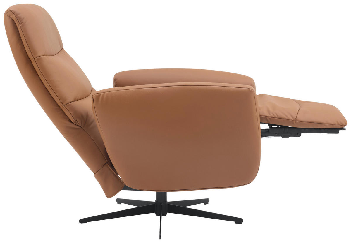 RELAXSESSEL in Textil, Leder Braun  - Schwarz/Braun, Design, Leder/Textil (76/112/80cm) - Livetastic