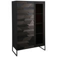 HIGHBOARD Schwarz  95/148/40 cm  - Schwarz, Trend, Glas/Holz (95/148/40cm) - Ambia Home