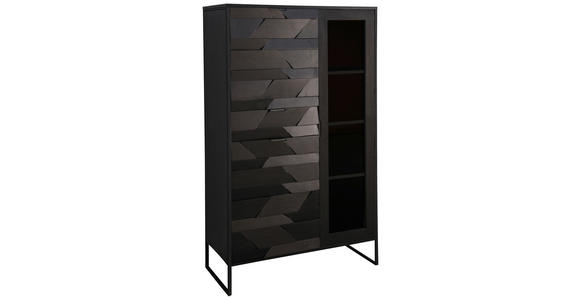 HIGHBOARD Schwarz  95/148/40 cm  - Schwarz, Trend, Glas/Holz (95/148/40cm) - Ambia Home