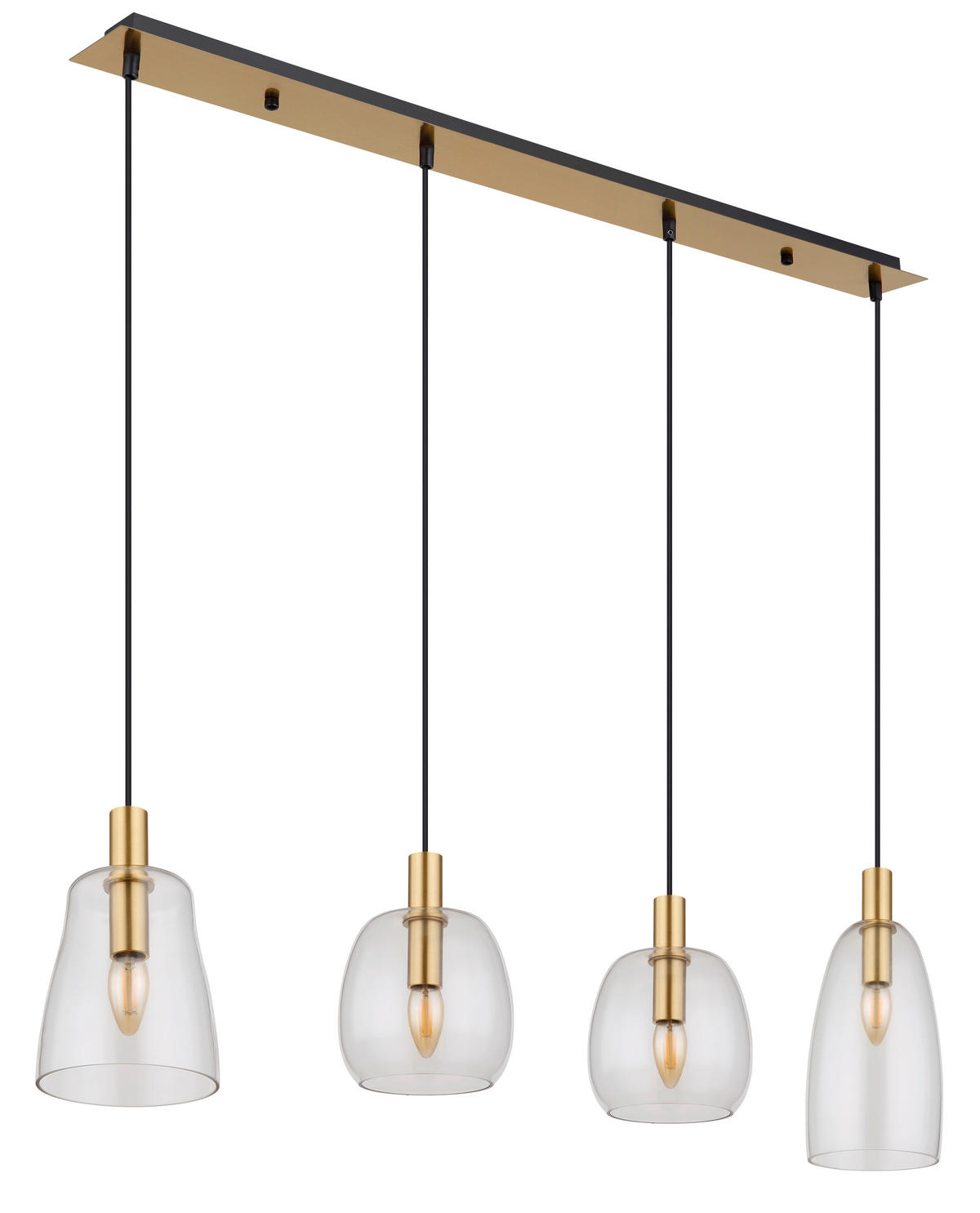 HÄNGELEUCHTE 107/16/120 cm   - Messingfarben, KONVENTIONELL, Glas/Metall (107/16/120cm) - Globo
