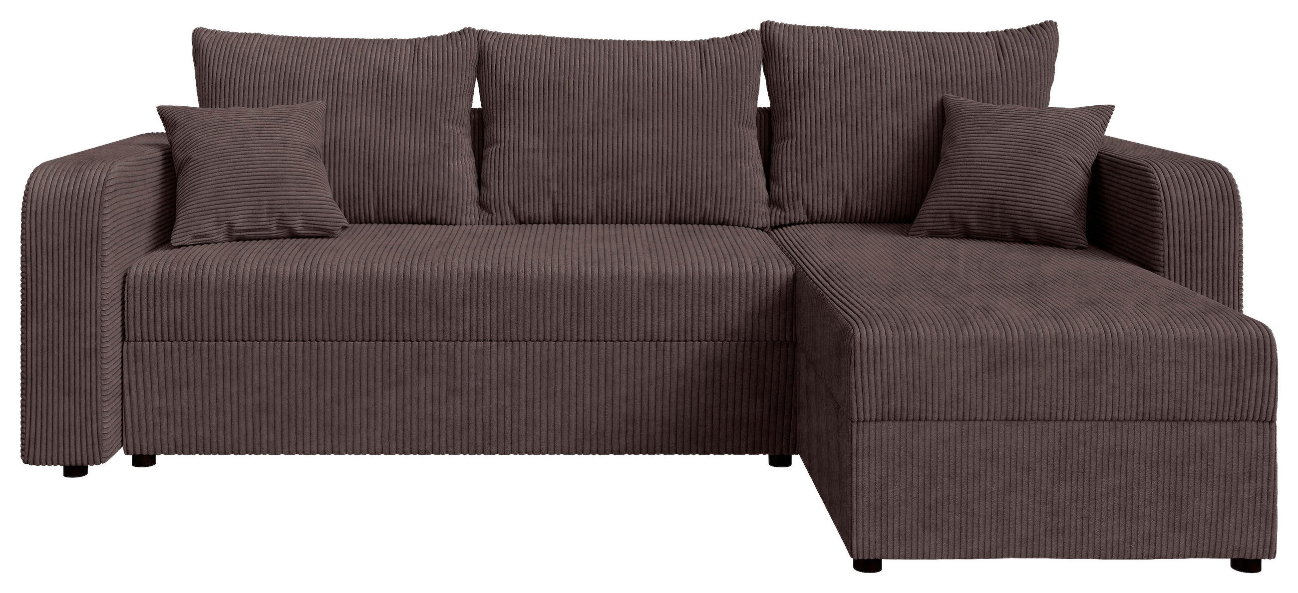 ECKSOFA Braun Cord  - Schwarz/Braun, KONVENTIONELL, Kunststoff/Textil (140/240cm) - Carryhome