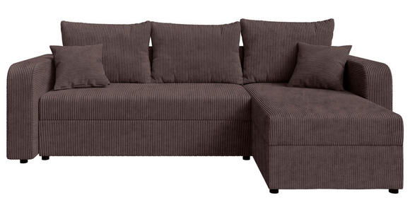 ECKSOFA  in Cord Braun  - Schwarz/Braun, KONVENTIONELL, Kunststoff/Textil (238/144cm) - Carryhome