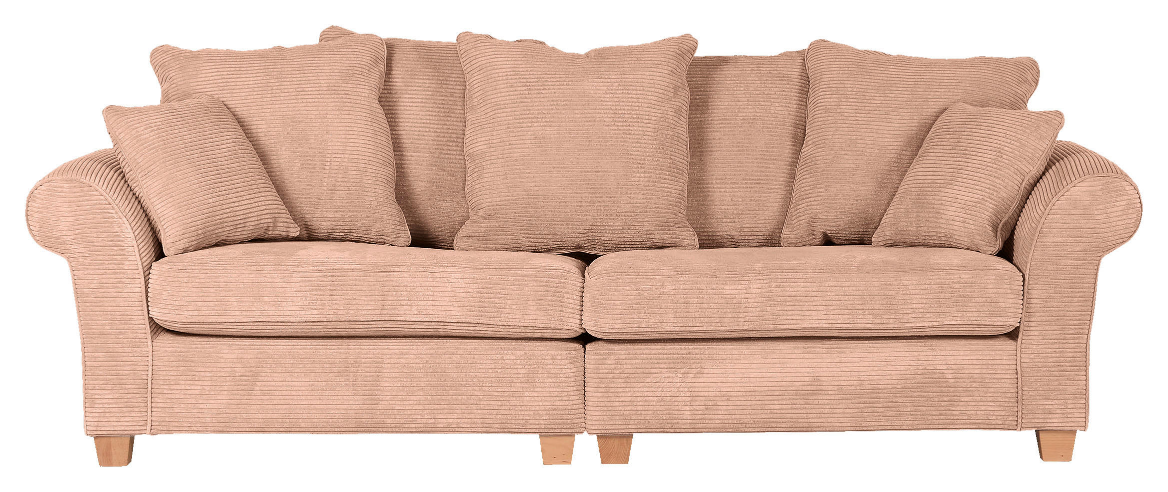 BIG SOFFA i manchester gammelrosa  - ekfärgad/gammelrosa, Lifestyle, trä/textil (264/70/111cm) - Livetastic