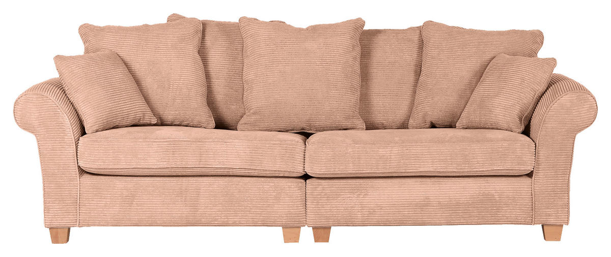 BIG SOFFA i manchester gammelrosa  - ekfärgad/gammelrosa, Lifestyle, trä/textil (264/70/111cm) - Livetastic