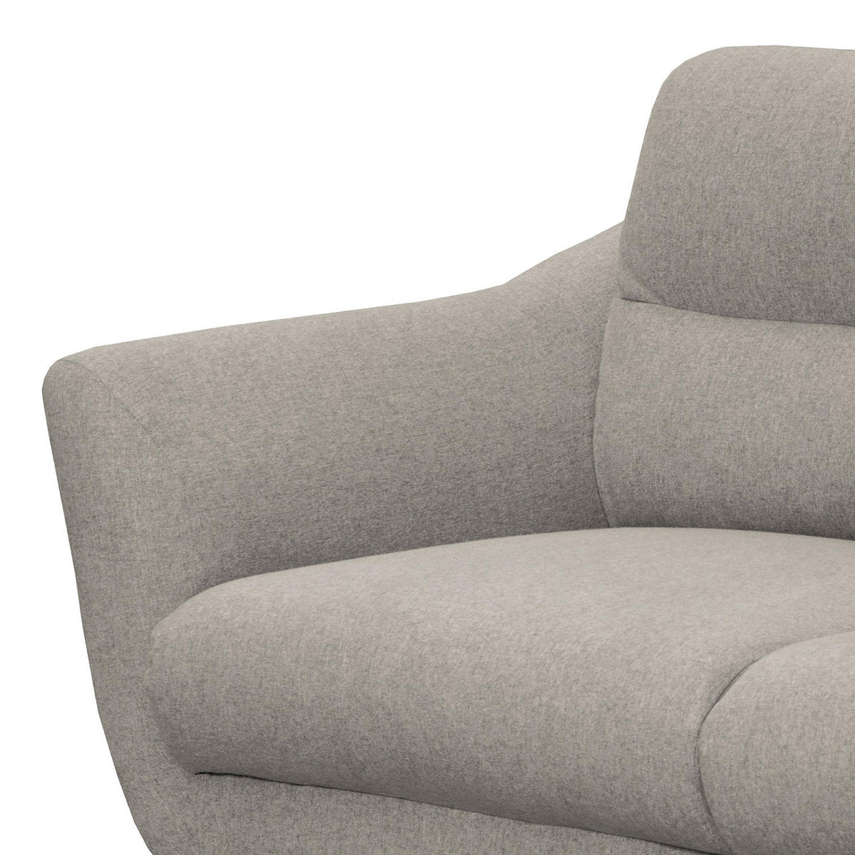 3-SITZER-SOFA Webstoff Grau  - Buchefarben/Grau, Design, Holz/Textil (209/87/88cm) - Livetastic