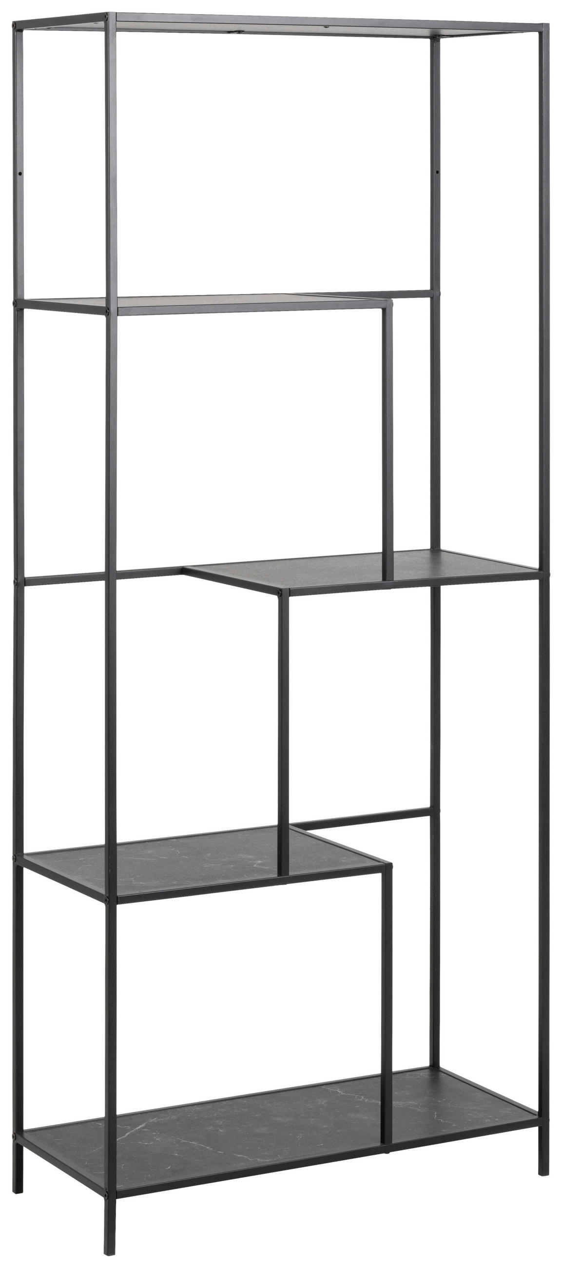 REGAL 72/170/32 cm črna  - črna, Trend, kovina/leseni material (72/170/32cm) - MID.YOU