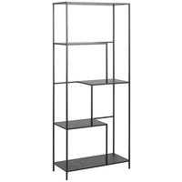 REGAL 72/170/32 cm črna  - črna, Trend, kovina/leseni material (72/170/32cm) - MID.YOU