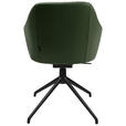 ARMLEHNSTUHL  in Aluminium Echtleder pigmentiert  - Schwarz/Grün, Design, Leder/Metall (58/81,5-84,5/60cm) - Johann Jakob