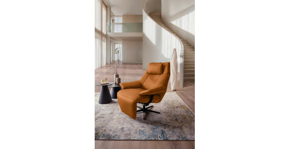 RELAXSESSEL in Leder Senfgelb  - Senfgelb/Schwarz, Design, Leder/Metall (92/79/82cm) - Dieter Knoll