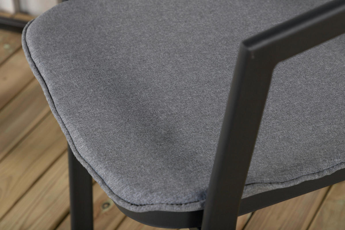 STAPELSTOL i metall, textil grå, svart  - grå/svart, Modern, metall/textil (60/76/60cm) - Gardenson