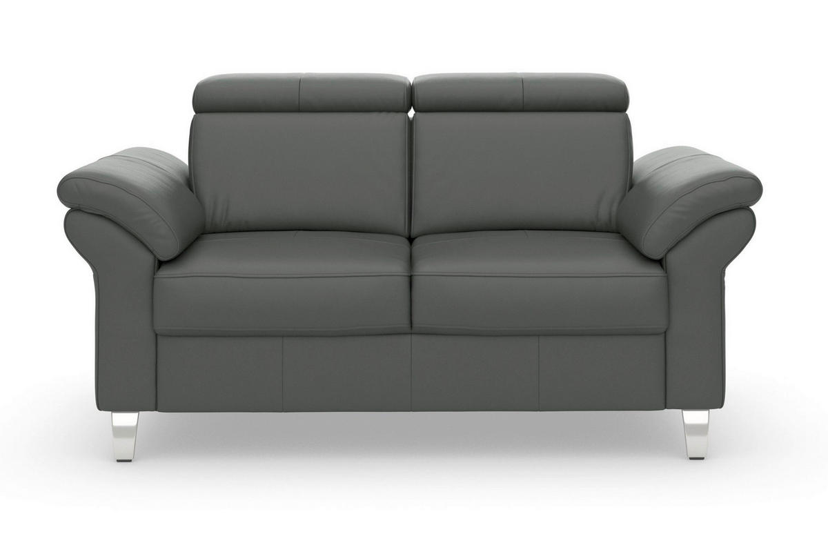 2-SITZER-SOFA Echtleder Anthrazit  - Chromfarben/Anthrazit, Basics, Leder/Textil (156/84/93cm) - Sit & More