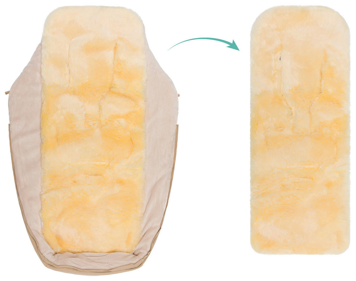 BUGGY-FUSSSACK Fluffy  - Naturfarben, Basics, Leder/Textil (50/100cm) - Jimmylee