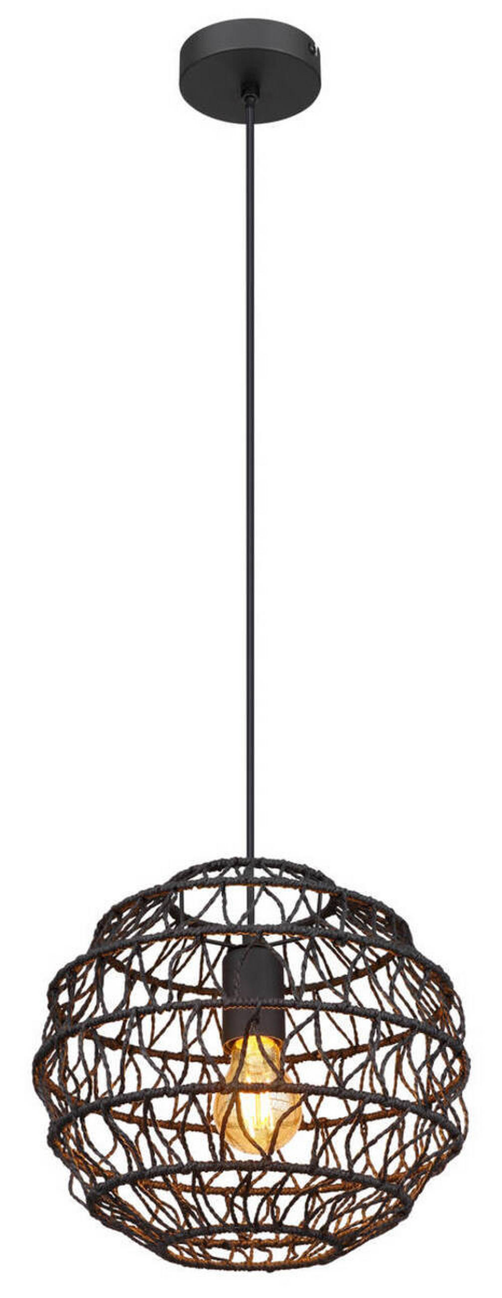 VISEČA SVETILKA        29/120 cm      E27 - črna, Basics, papir/kovina (29/120cm) - Globo
