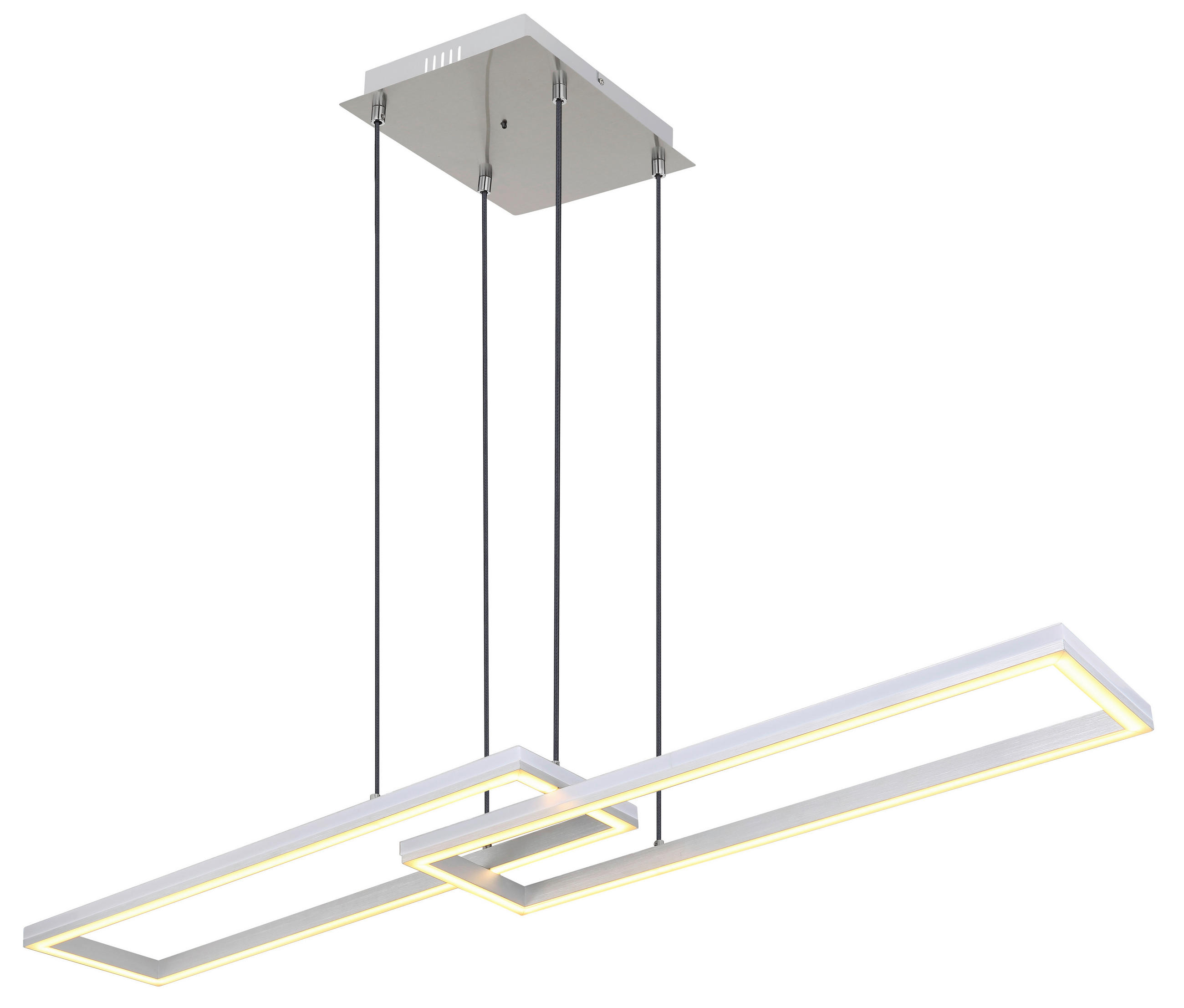 LED-HÄNGELEUCHTE 119,5/25,5/120 cm    - Silberfarben/Opal, Trend, Kunststoff/Metall (119,5/25,5/120cm) - Globo