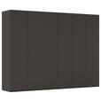 DREHTÜRENSCHRANK 301/235/61 cm,  in Graphitfarben, 6-türig  - Graphitfarben, Basics, Holzwerkstoff/Metall (301/235/61cm) - Novel