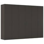 DREHTÜRENSCHRANK 301/223/61 cm,  in Graphitfarben, 6-türig  - Graphitfarben, Basics, Holzwerkstoff/Metall (301/223/61cm) - Novel