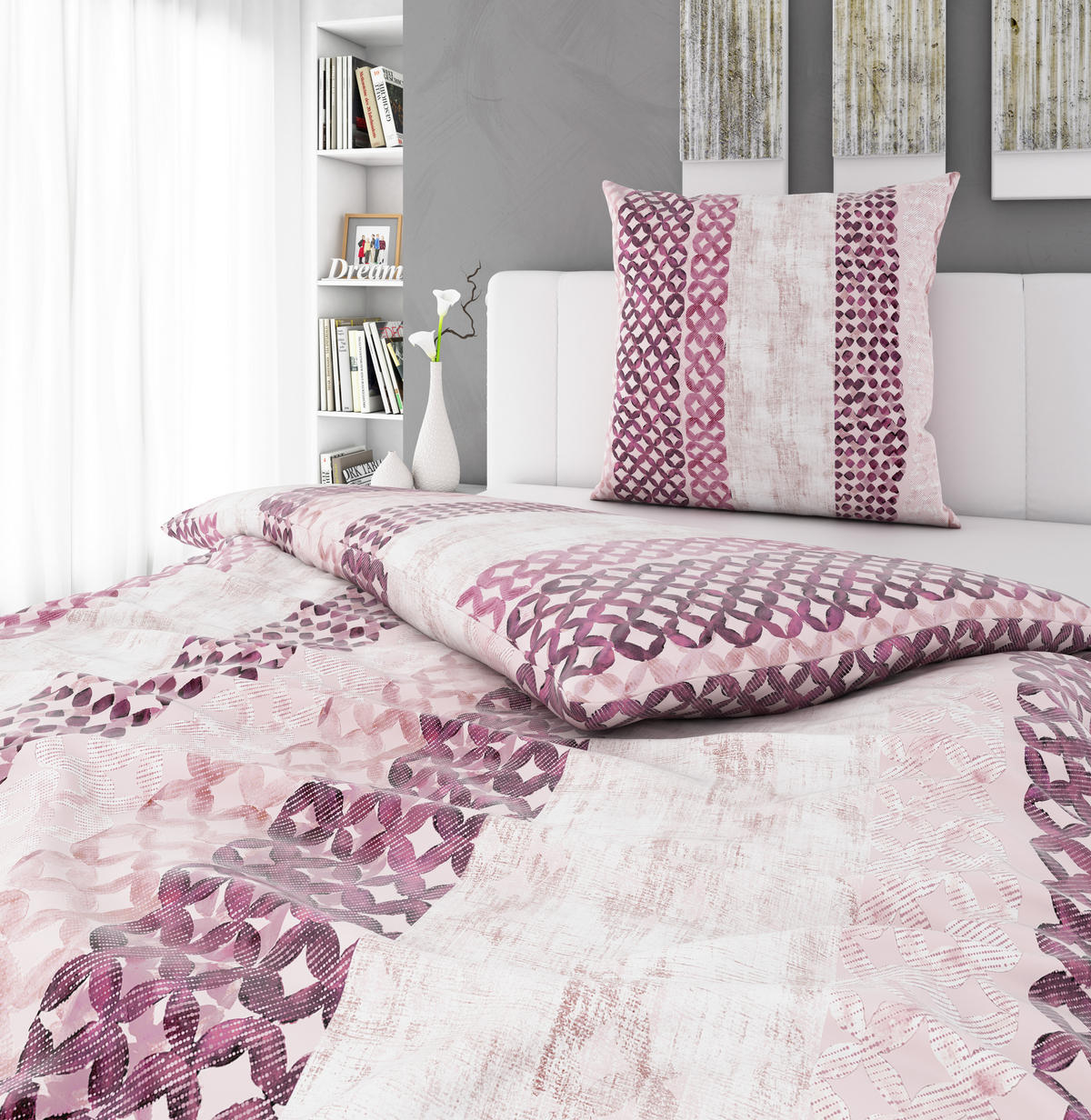 BETTWÄSCHE Satin 135/200 cm  - Beere/Rosa, Trend, Textil (135/200cm) - Bio:Vio