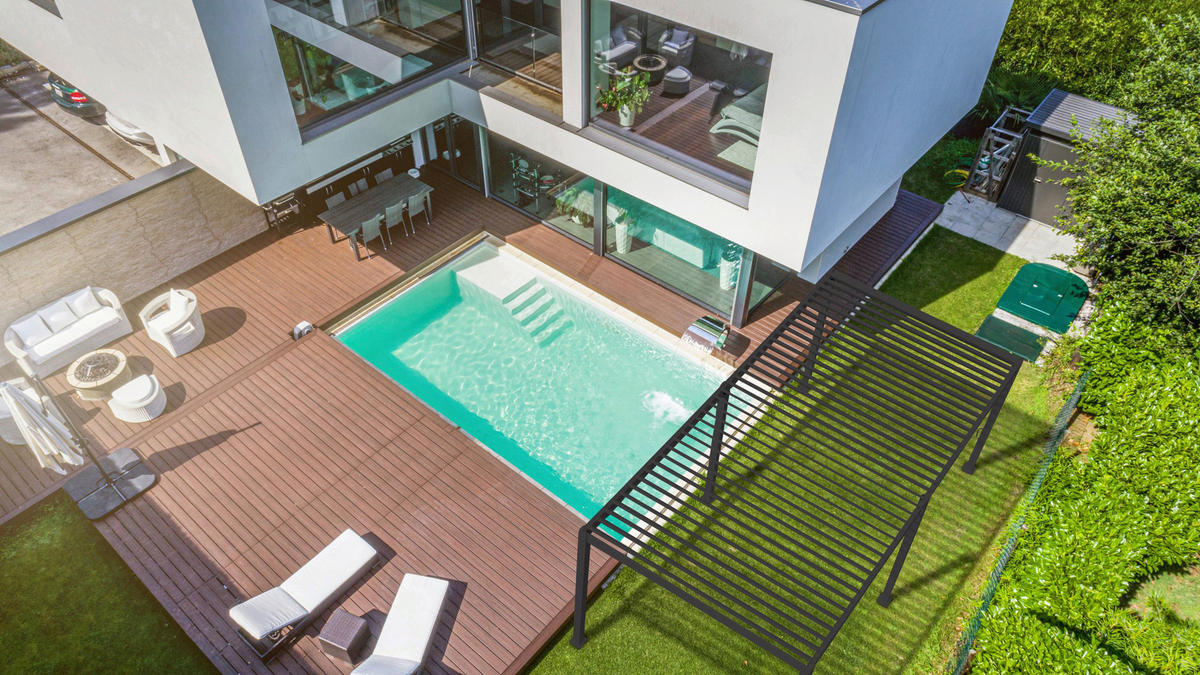 PERGOLA 600/250/300 cm Aluminium  - Anthrazit, MODERN, Metall (600/250/300cm) - Gardenson