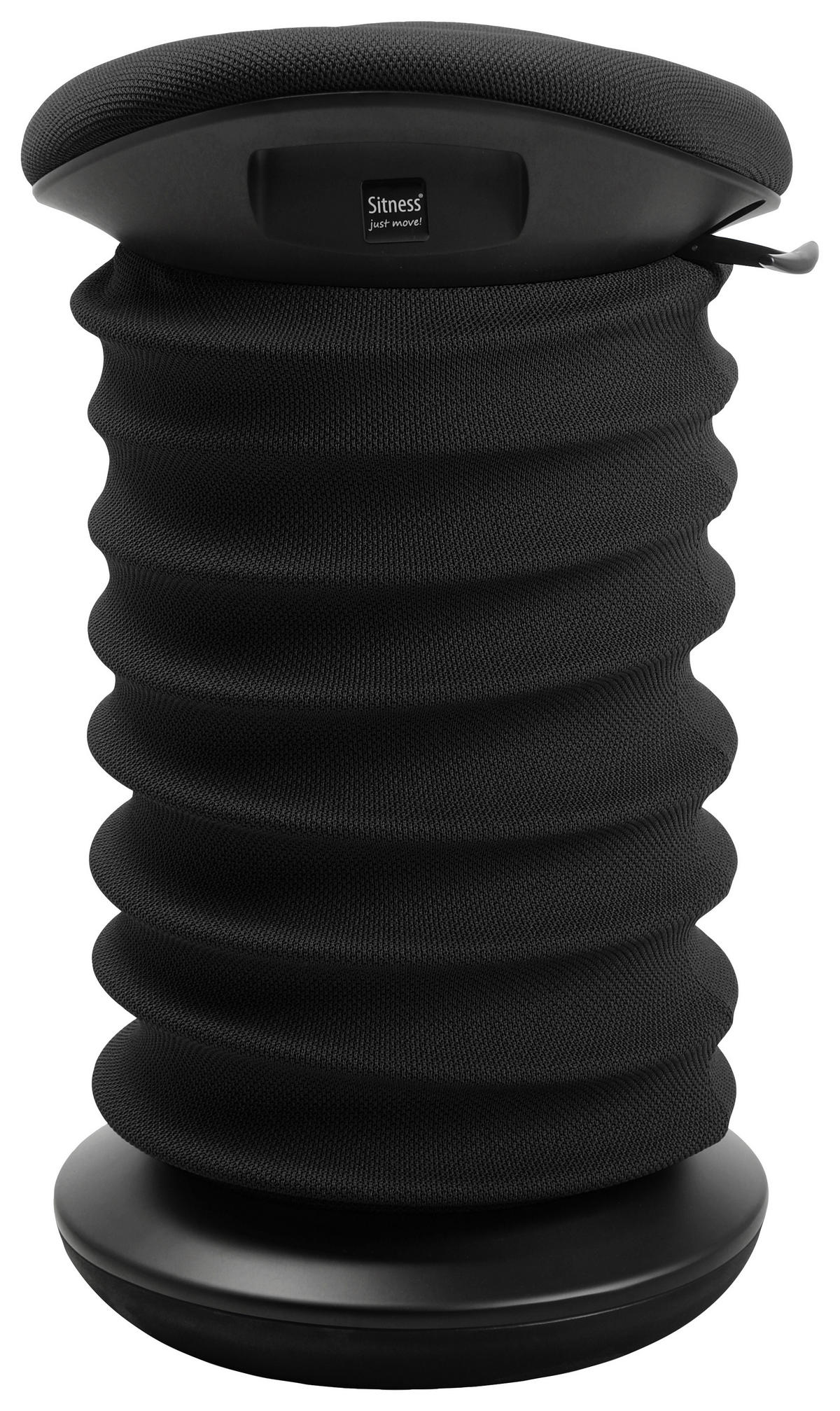 BÜROHOCKER Schwarz  - Schwarz, Design, Kunststoff/Textil (37,5/53-64/36cm) - Topstar