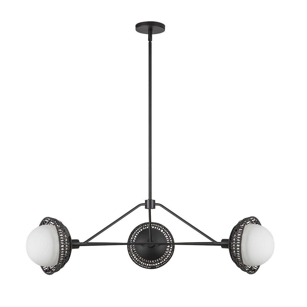 KRONLEUCHTER Alora Mood 101,4/26,7 cm  - Schwarz, KONVENTIONELL, Glas/Holz (101,4/26,7cm) - Elstead Lighting