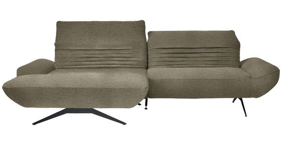 ECKSOFA  in Chenille Taupe  170-195/280 cm  - Taupe/Schwarz, Design, Textil/Metall (170-195/280cm) - Dieter Knoll