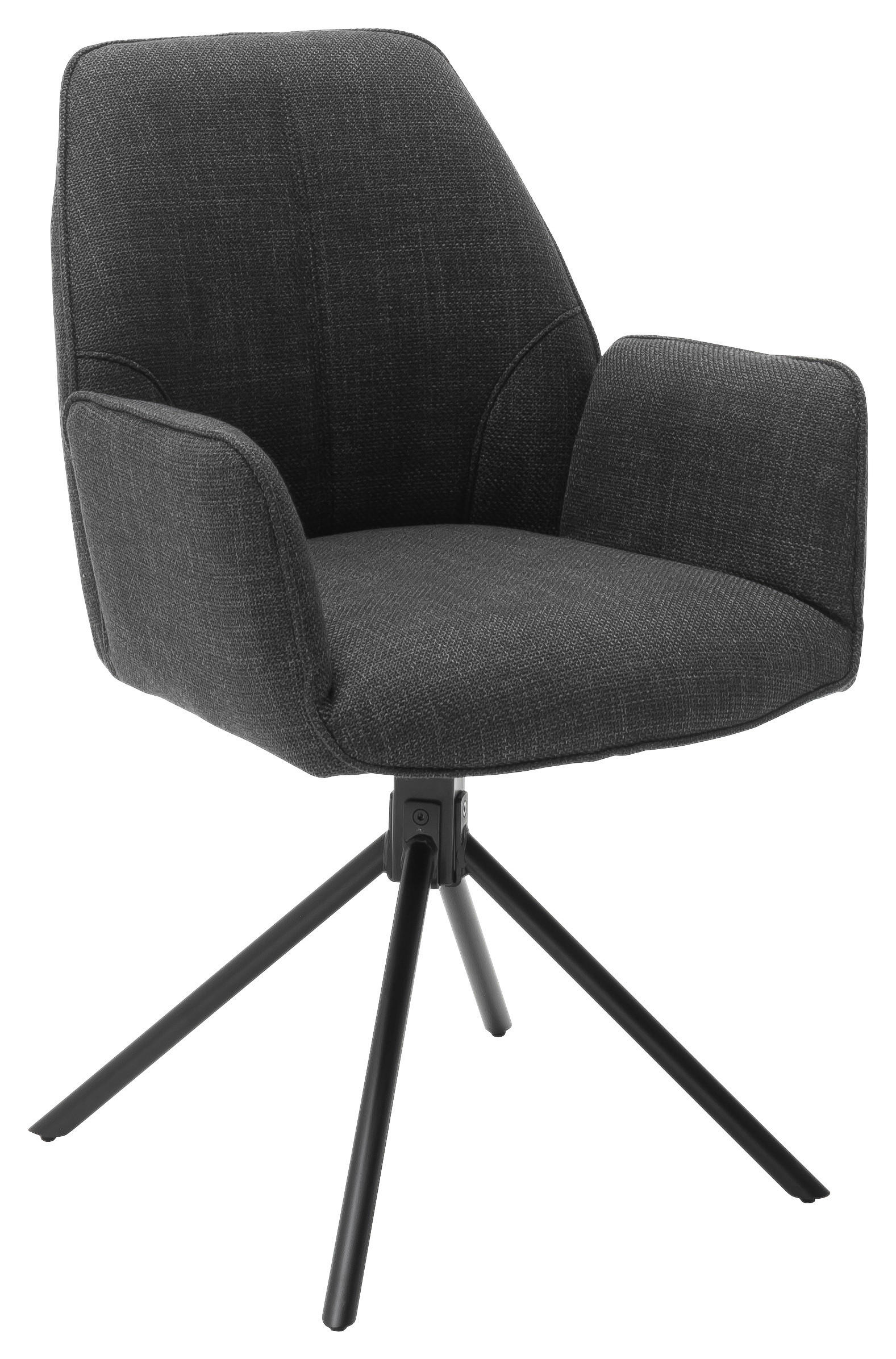 ARMLEHNSTUHL  in Webstoff  - Anthrazit/Schwarz, Design, Textil/Metall (59/87/61cm) - Carryhome