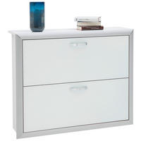 SCHUHKIPPER  in 109/88/32 cm  - Chromfarben/Alufarben, Design, Glas/Holzwerkstoff (109/88/32cm) - Dieter Knoll