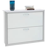 SCHUHKIPPER  in 109/88/32 cm  - Chromfarben/Alufarben, Design, Glas/Holzwerkstoff (109/88/32cm) - Dieter Knoll