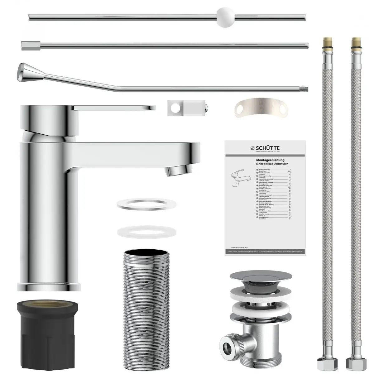 WASCHTISCHARMATUR 34212  - Chromfarben, Basics, Metall (5,5/16/15,5cm) - Schütte