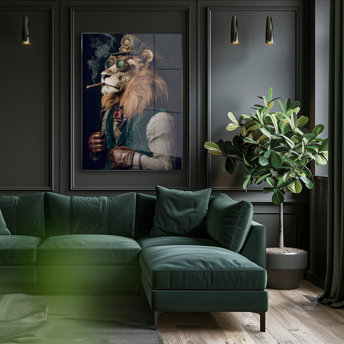 GLASBILD 80/120 cm  - Multicolor, Basics, Glas/Holz (80/120cm)