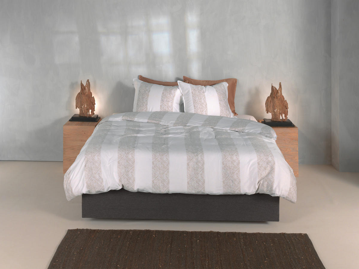 BETTWÄSCHE Tratti-di-Satinado Makosatin 155/220 cm  - Sandfarben, Basics, Textil (155/220cm)
