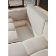 ECKSOFA in Flachgewebe Creme  - Creme/Schwarz, KONVENTIONELL, Kunststoff/Textil (256/157cm) - Carryhome